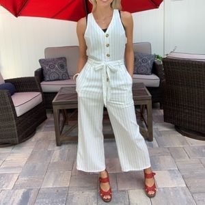 Preppy Pinstriped Jumpsuit